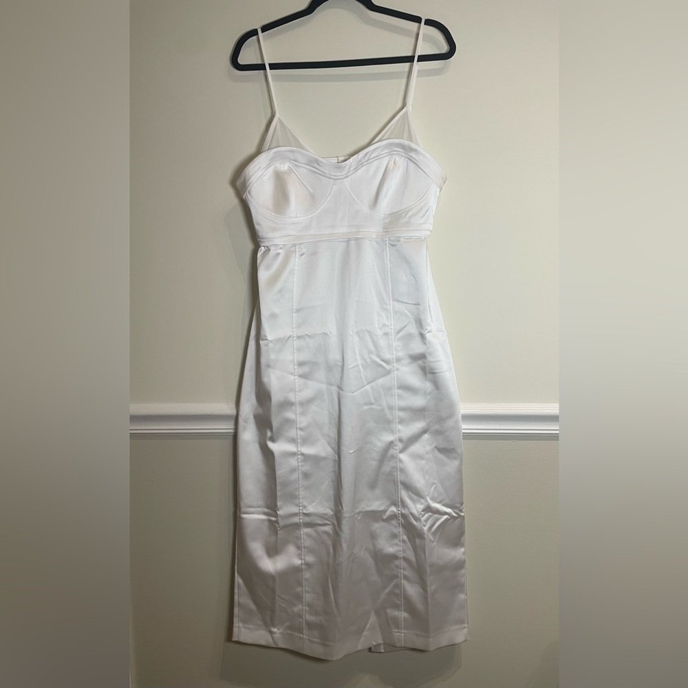 BHLDN Serena Sleeveless Corset Slim Midi Dress in Ivory Size Large NEW - Picture 5 of 9